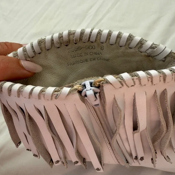 Jeffrey Campbell White Fringe Ankle Booties - Picture 5 of 7